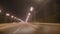 Highway hyperlapse. Defocusing flashlights cars traveling on the road.