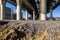 Highway interchange concrete road curve of viaduct, St. Petersburg, Russia