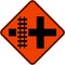 Highway Light Rail Transit Grade Crossing Left Sign