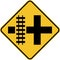 Highway Light Rail Transit Grade Crossing Left Sign