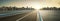 Highway overpass motion blur with city skyline background