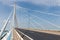 Highway at Pont de Normandie, French bridge over river Seine