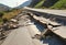 Highway road destroyed by powerful earthquake