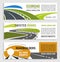 Highway road or motorway vector banners set