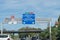 Highway road signs Paris, driving in heavy traffic on ring road of capital of France, traffic problems in Paris