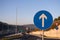 Highway, Road Signs at speedy road with blue sky