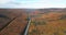 An highway runs through the beautiful Wentworth valley. Drone Views. Nova Scotia, Canada