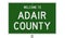 Highway sign for Adair County