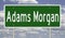Highway sign for Adams Morgan