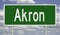 Highway sign for Akron Ohio