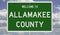 Highway sign for Allamakee County