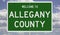 Highway sign for Allegany County