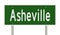 Highway sign for Asheville North Carolina