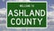Highway sign for Ashland County