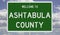 Highway sign for Ashtabula County