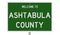 Highway sign for Ashtabula County