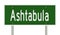 Highway sign for Ashtabula Ohio