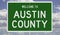 Highway sign for Austin County