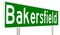 Highway sign for Bakersfield California