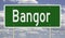 Highway sign for Bangor Maine