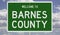 Highway sign for Barnes County