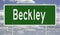 Highway sign for Beckley West Virginia