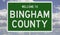 Highway sign for Bingham County