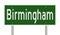 Highway sign for Birmingham Alabama