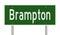 Highway sign for Brampton Ontario