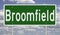 Highway sign for Broomfield Colorado