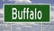 Highway sign for Buffalo Wyoming