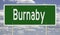 Highway sign for Burnaby British Columbia