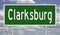 Highway sign for Clarksburg West Virginia