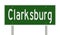 Highway sign for Clarksburg West Virginia