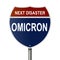 Highway sign for Covid variant Omicron