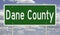 Highway sign for Dane County Wisconsin
