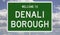 Highway sign for Denali Borough