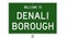Highway sign for Denali Borough