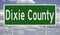 Highway sign for Dixie County