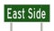 Highway sign for East Side