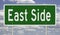 Highway sign for East Side