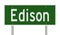 Highway sign for Edison