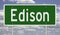 Highway sign for Edison