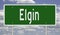 Highway sign for Elgin Illinois