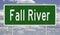 Highway sign for Fall River Massachusetts