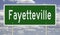 Highway sign for Fayetteville North Carolina