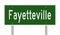 Highway sign for Fayetteville North Carolina