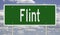 Highway sign for Flint Michigan