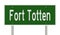 Highway sign for Fort Totten