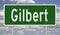 Highway sign for Gilbert Arizona